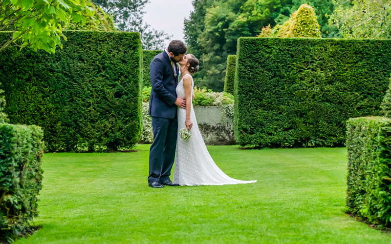couple at Pimhill Wedding venue in private garden