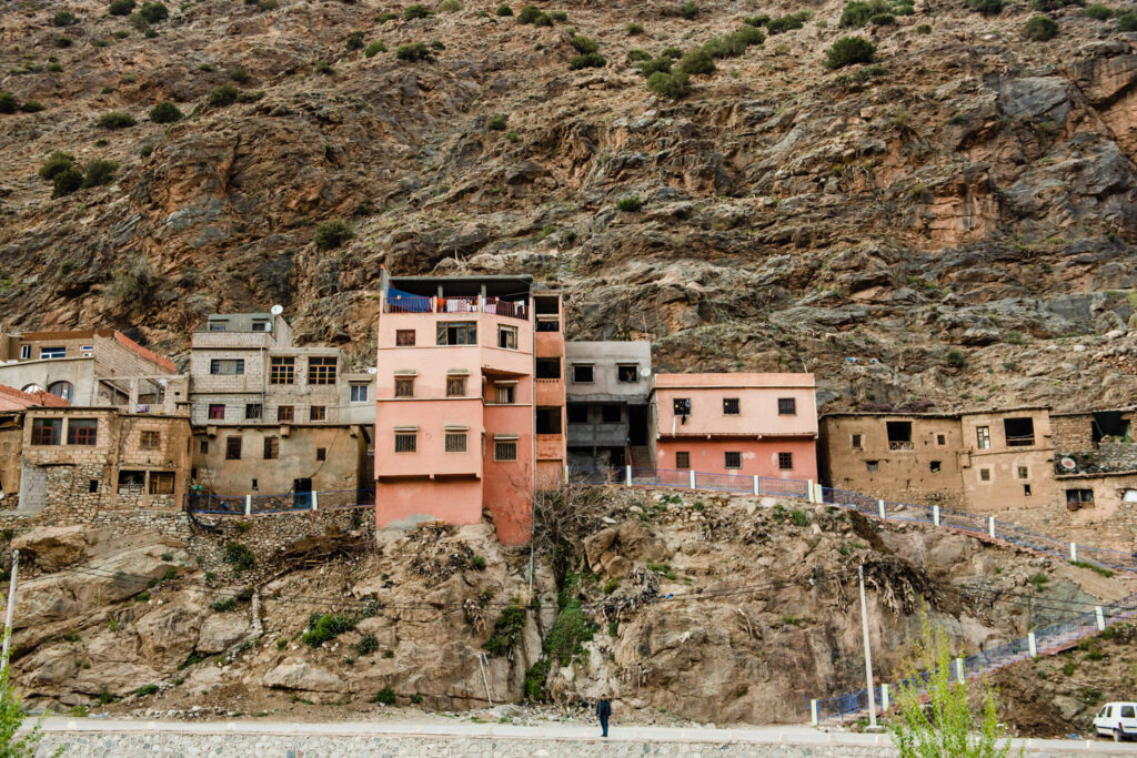 homes built at the foot of the Atlas Mountains